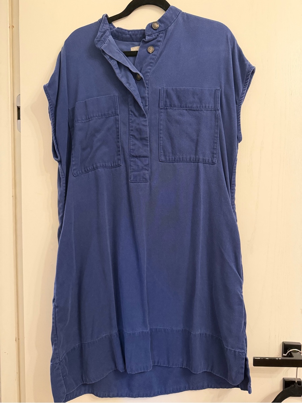 Everlane Indigo Button-Front Pocket Tunic